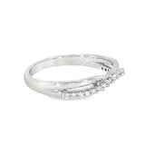 14k White Gold 0.17 ctw Curved Women's Diamond Wedding Band