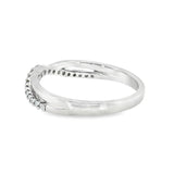 14k White Gold 0.17 ctw Curved Women's Diamond Wedding Band