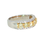 14k Two-tone 1.64 ctw Multi-Stone Women's Diamond Ring