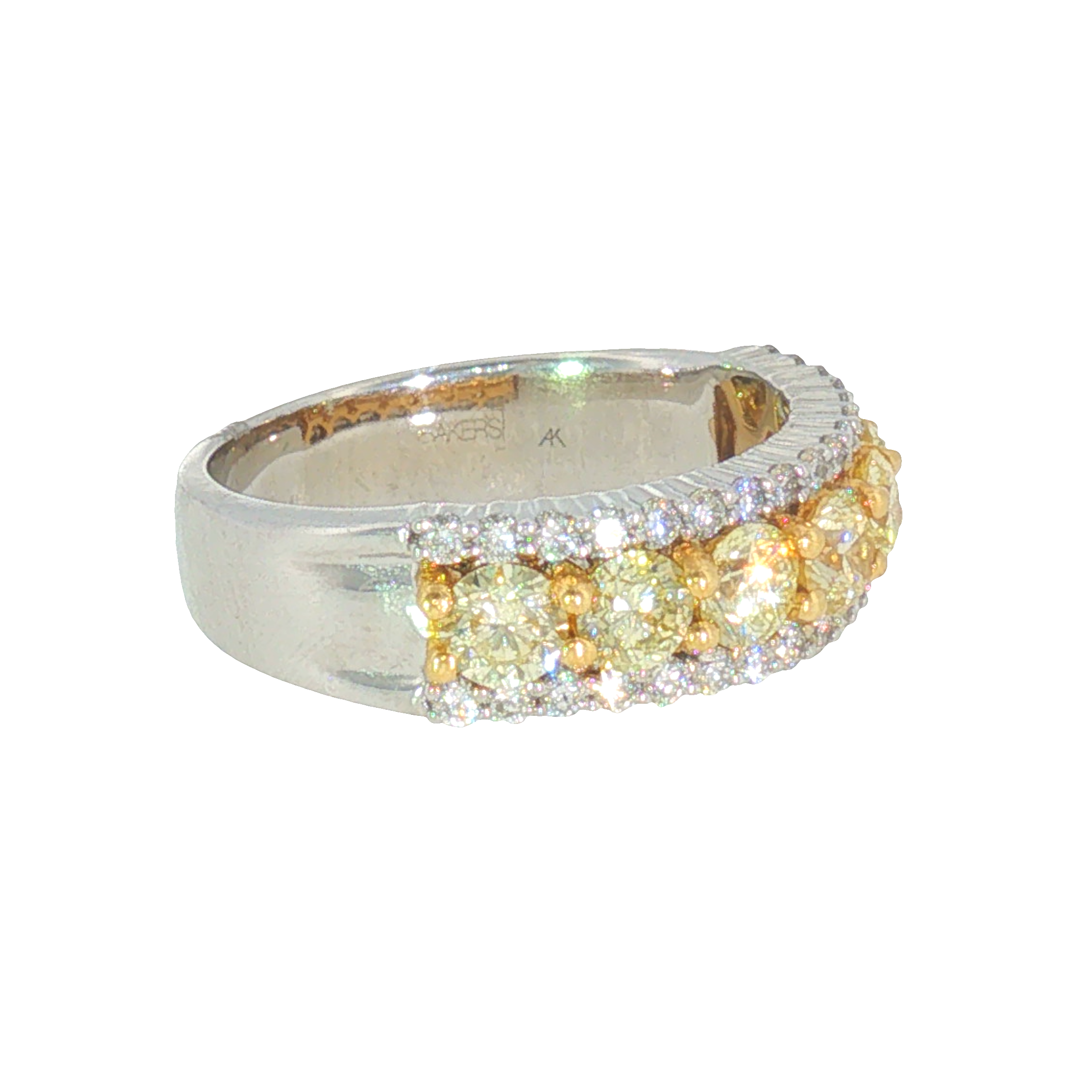 14k Two-tone 1.64 ctw Multi-Stone Women's Diamond Ring
