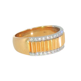 14k Two-tone 0.33 ctw Textured Women's Diamond Ring