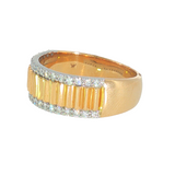 14k Two-tone 0.33 ctw Textured Women's Diamond Ring