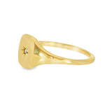14k Yellow Gold 0.02 ctw Signet Women's Diamond Ring