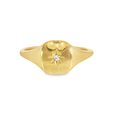 14k Yellow Gold 0.02 ctw Signet Women's Diamond Ring