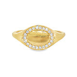14k Yellow Gold 0.11 ctw Signet Women's Diamond Ring