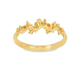 14k Yellow Gold 0.16 ctw Nature Inspired Women's Diamond Ring