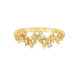 14k Yellow Gold 0.16 ctw Nature Inspired Women's Diamond Ring
