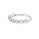 14k White Gold 1.08 ctw Shared Prong Diamond Band