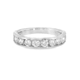 14k White Gold 1.00 ctw Channel Set Diamond Band