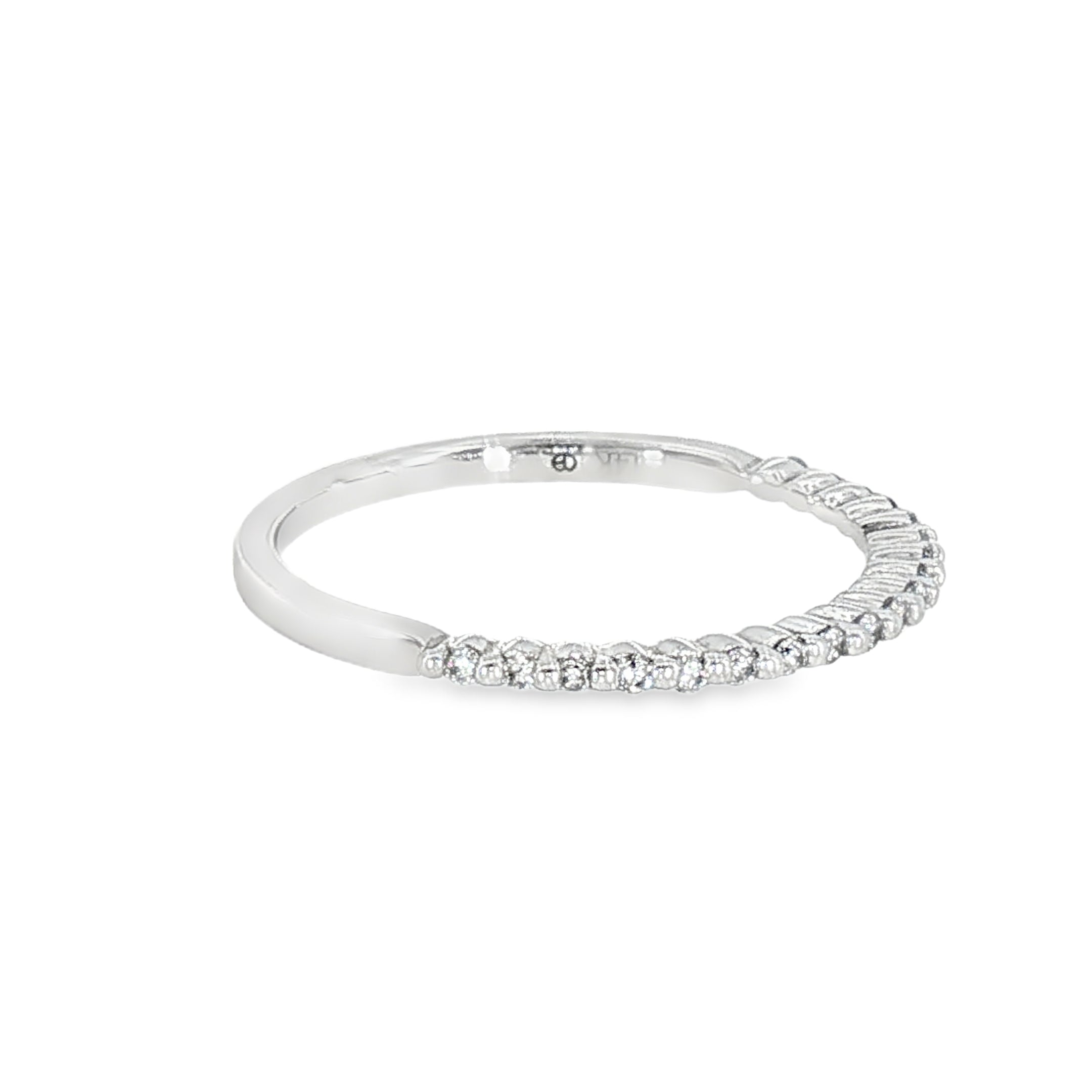 14k White Gold 0.10 ctw Shared Prong Diamond Band