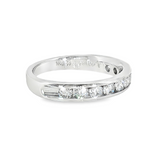 14k White Gold 0.75 ctw Channel Set Diamond Band
