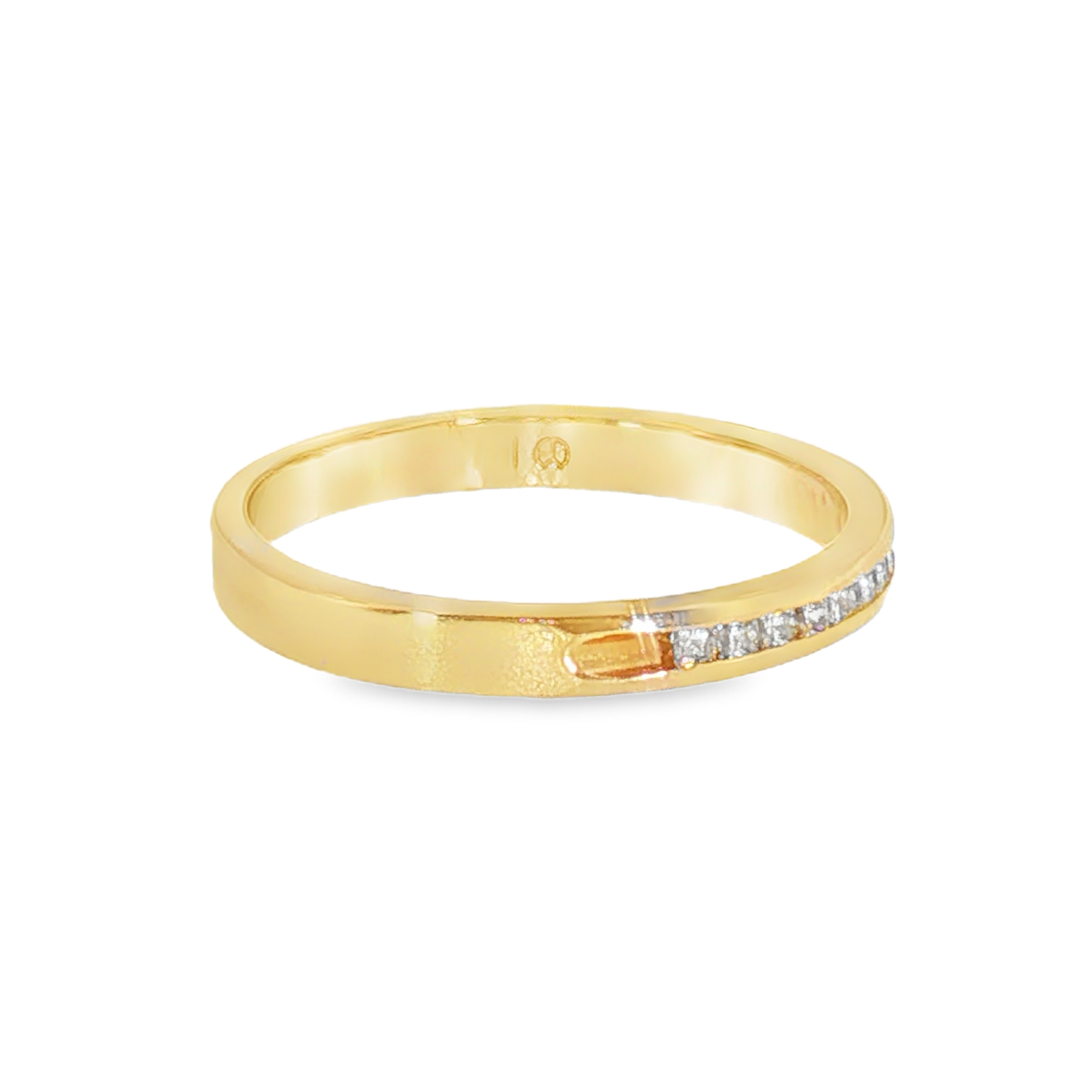 14k Yellow Gold 0.10 ctw Channel Set Diamond Band