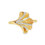 14k Yellow Gold 0.12 ctw Nature Inspired Women's Diamond Ring