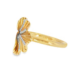 14k Yellow Gold 0.12 ctw Nature Inspired Women's Diamond Ring