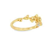 14k Yellow Gold 0.20 ctw Nature Inspired Women's Diamond Ring