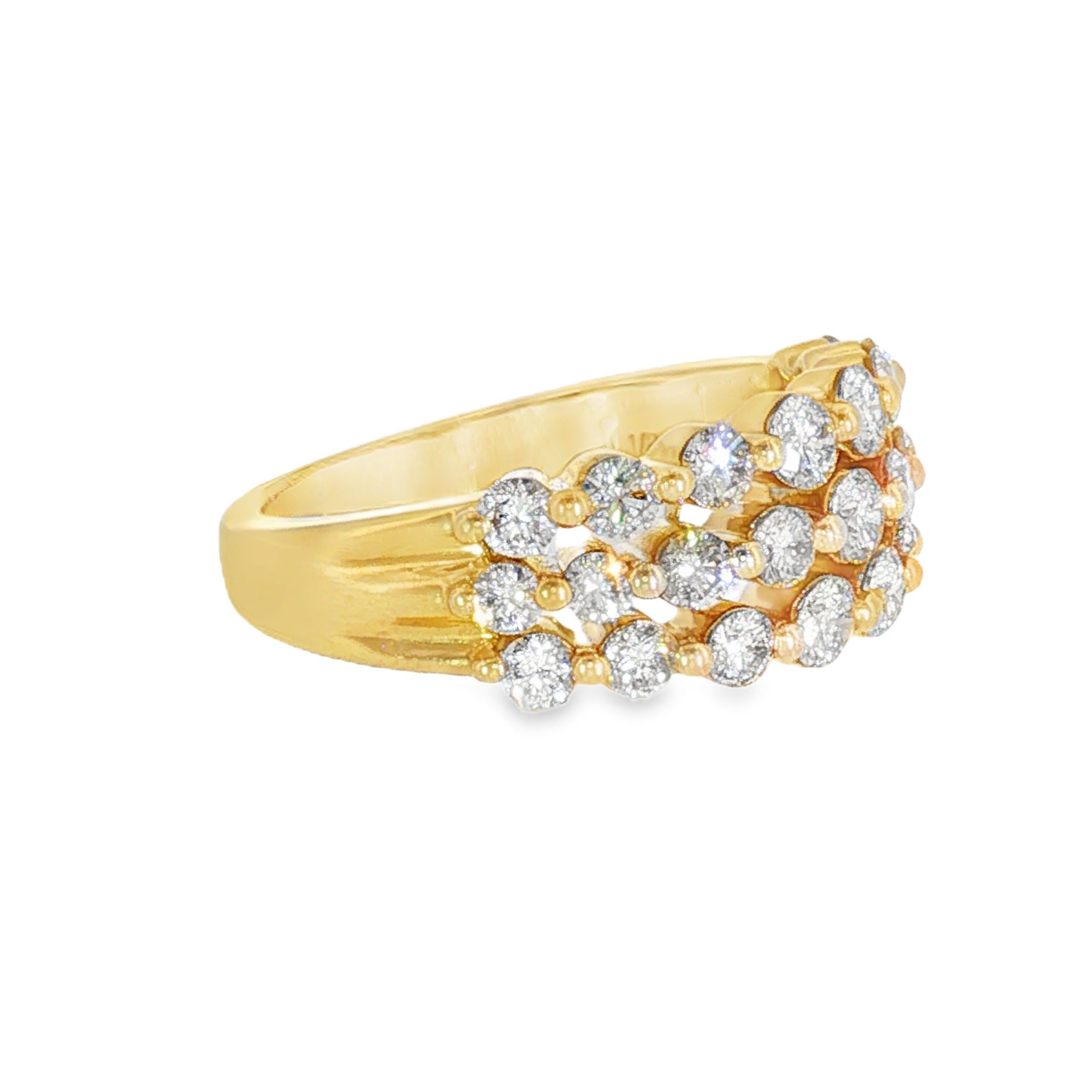 14k Yellow Gold 1.50 ctw Multi-Stone Women's Diamond Ring