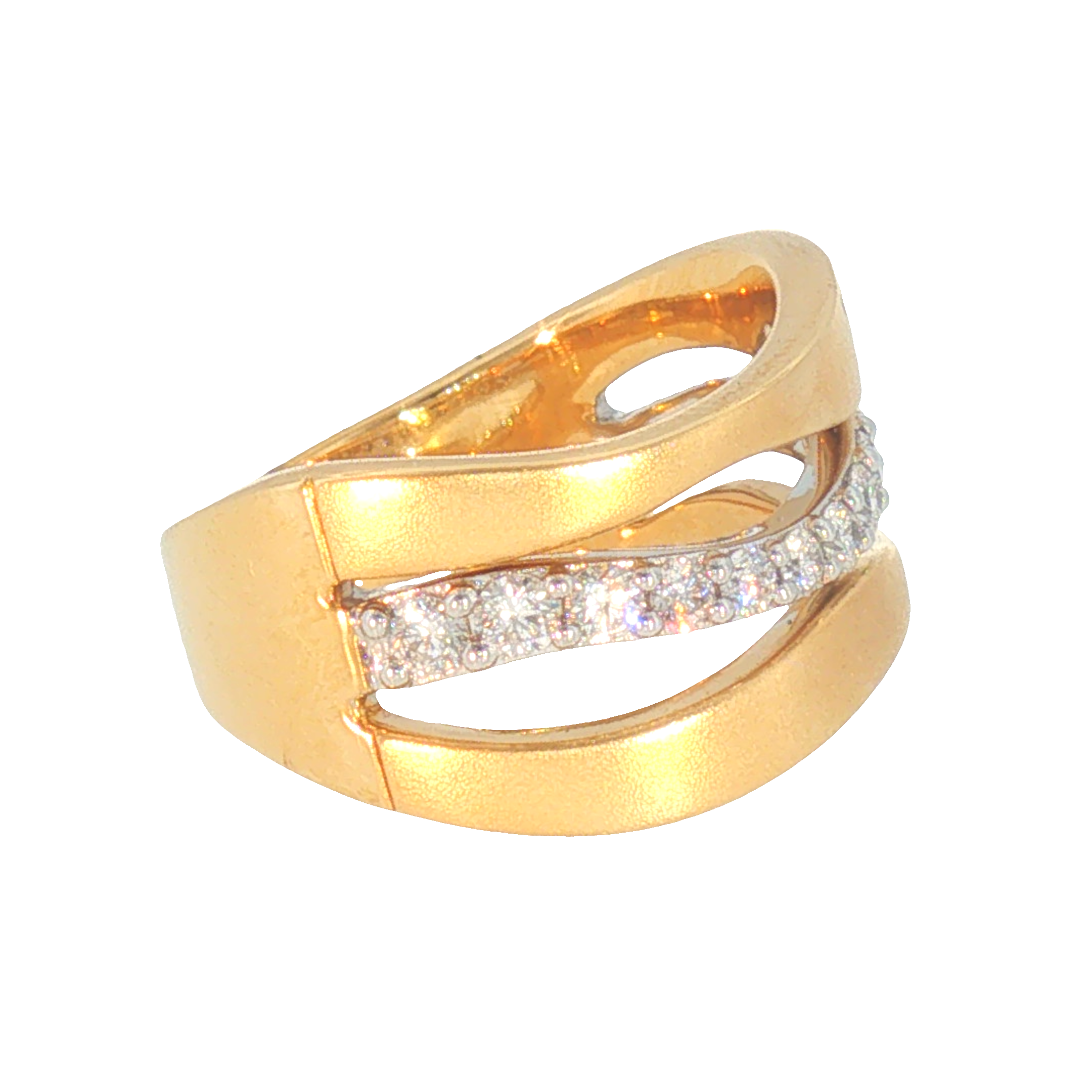 14k Yellow Gold 0.50 ctw Organic Women's Diamond Ring