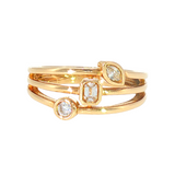 14k Yellow Gold 0.24 ctw 3 Stone Women's Diamond Ring