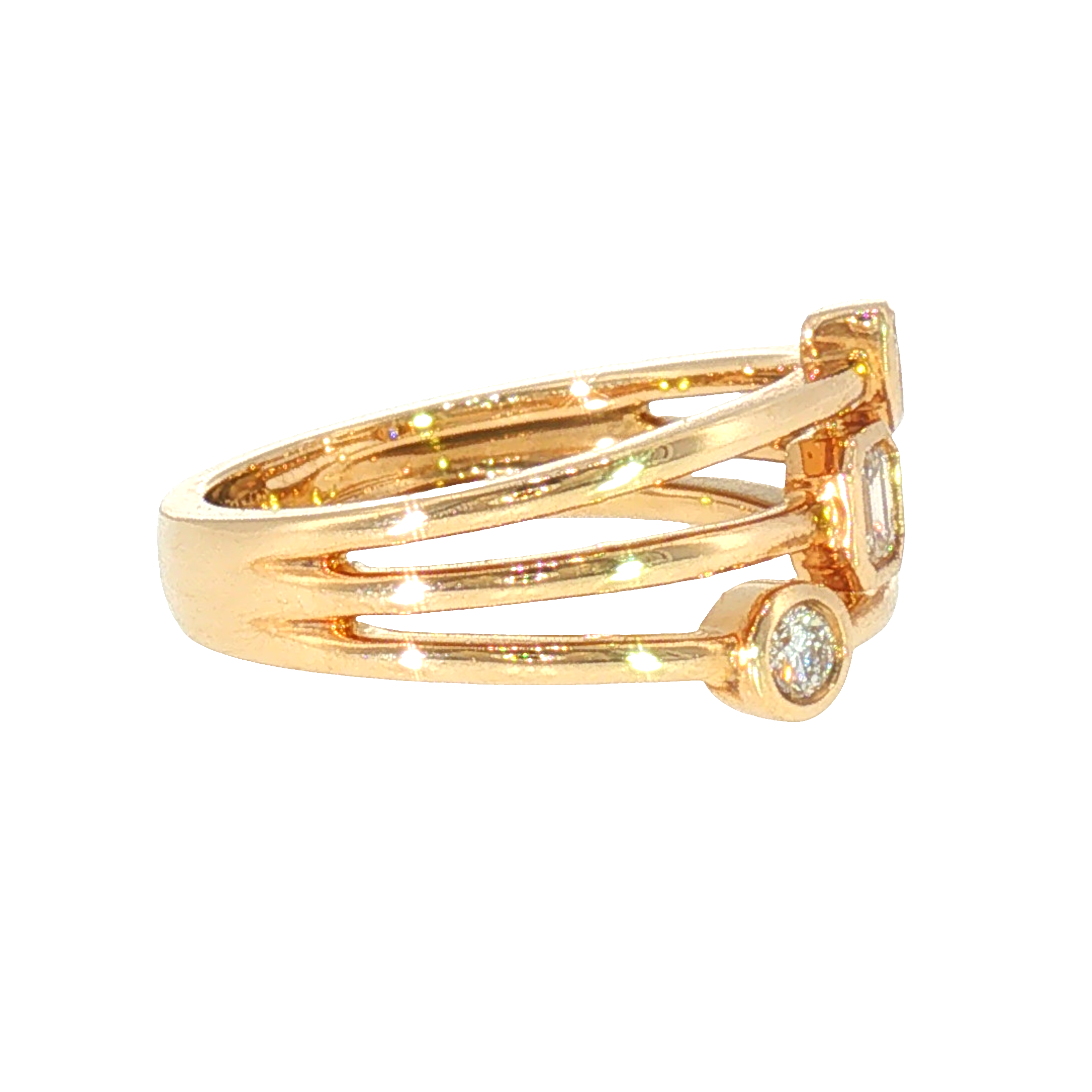 14k Yellow Gold 0.24 ctw 3 Stone Women's Diamond Ring