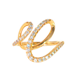 14k Yellow Gold 0.40 ctw Free Form Women's Diamond Ring