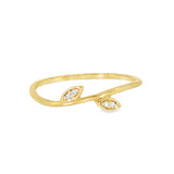 14k White Gold 0.02 ctw Nature Inspired Women's Diamond Ring