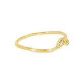 14k White Gold 0.02 ctw Nature Inspired Women's Diamond Ring