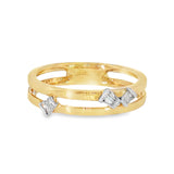 14k Yellow Gold 0.06 ctw Free Form Women's Diamond Ring