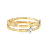 14k Yellow Gold 0.06 ctw Free Form Women's Diamond Ring