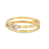 14k Yellow Gold 0.06 ctw Free Form Women's Diamond Ring