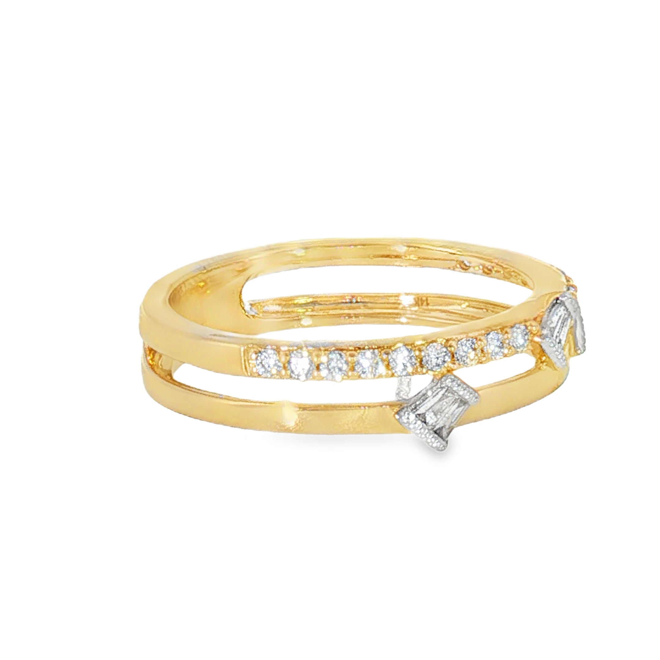 14k Yellow Gold 0.25 ctw Modern Women's Diamond Ring