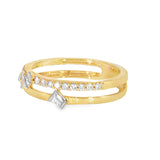 14k Yellow Gold 0.25 ctw Modern Women's Diamond Ring