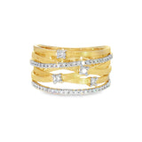 14k Yellow Gold 0.37 ctw Free Form Women's Diamond Ring