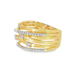 14k Yellow Gold 0.37 ctw Free Form Women's Diamond Ring