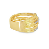 14k Yellow Gold 0.37 ctw Free Form Women's Diamond Ring