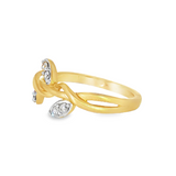 14k Yellow Gold 0.20 ctw Nature Inspired Women's Diamond Ring