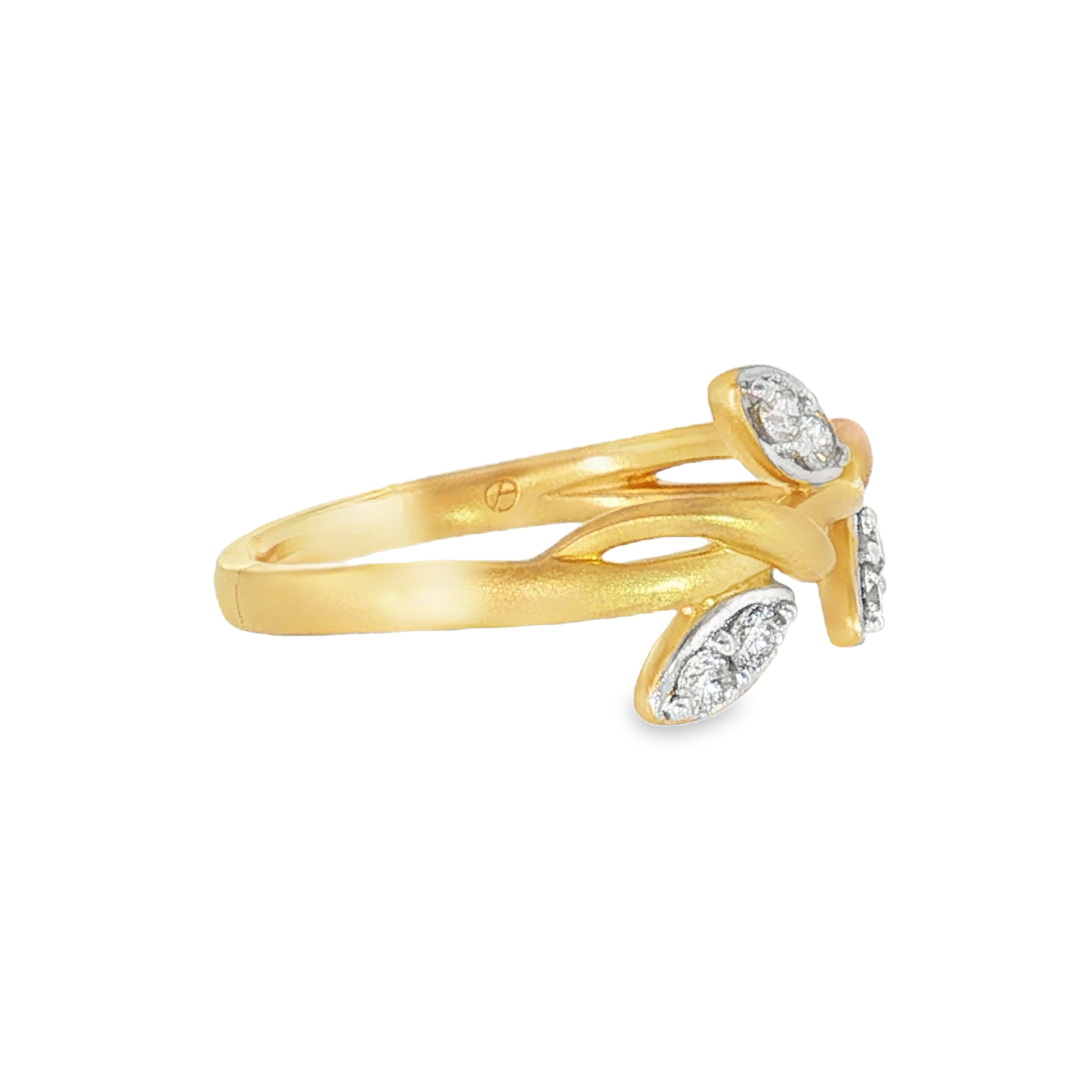 14k Yellow Gold 0.20 ctw Nature Inspired Women's Diamond Ring