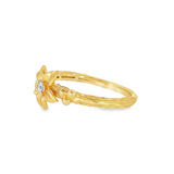 14k Yellow Gold 0.10 ctw Nature Inspired Women's Diamond Ring