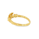 14k Yellow Gold 0.10 ctw Nature Inspired Women's Diamond Ring