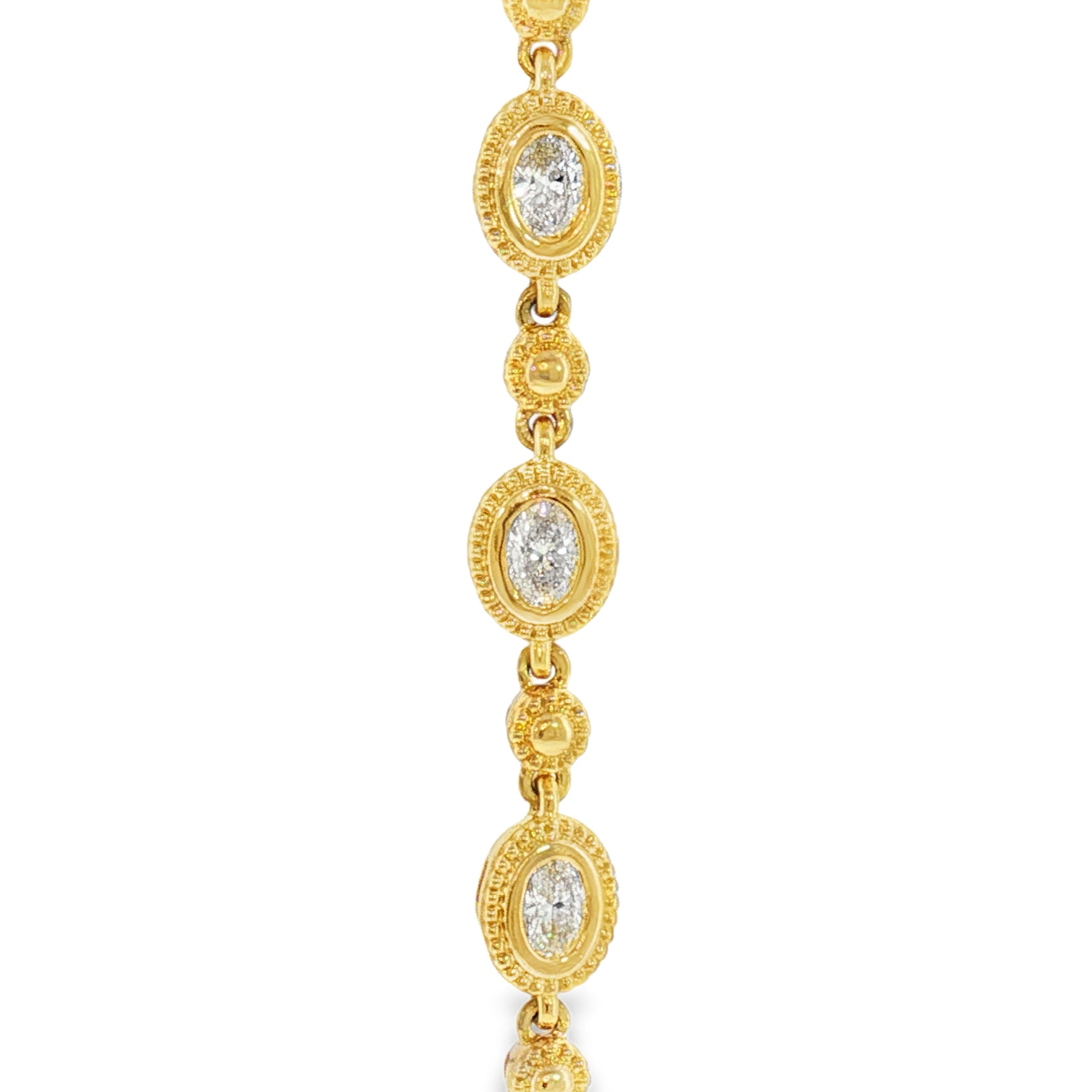 14k Yellow Gold 1.25 ctw Vintage Inspired Diamond Bracelet