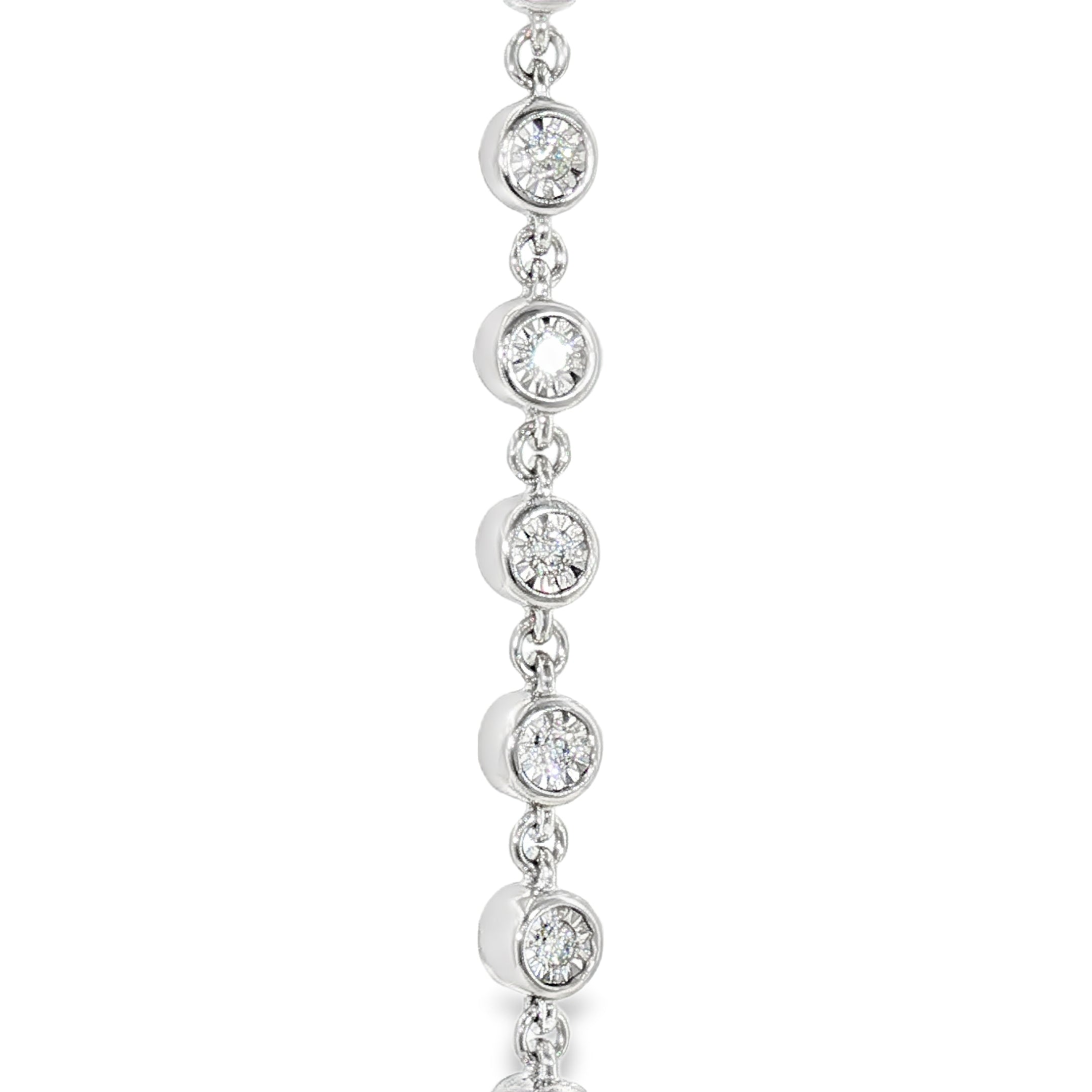 14k White Gold 0.70 ctw Bezel Set Diamond Bracelet