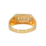 14k Yellow Gold 0.53ctw 5 Stone Men's Diamond Wedding Ring