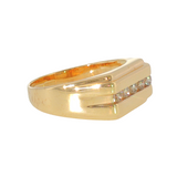 14k Yellow Gold 0.53ctw 5 Stone Men's Diamond Wedding Ring