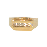 14k Yellow Gold 0.53ctw 5 Stone Men's Diamond Wedding Ring