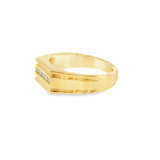 14k Yellow Gold 0.20ctw 5 Stone Men's Diamond Wedding Ring