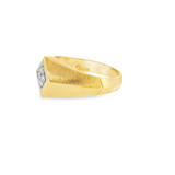 14k Yellow Gold 0.16 ctw Geometric Men's Diamond Ring