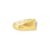 14k Yellow Gold 0.16 ctw Geometric Men's Diamond Ring