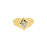 14k Yellow Gold 0.16 ctw Geometric Men's Diamond Ring