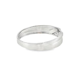 10k White Gold 0.04ctw Curved Men's Diamond Wedding Band