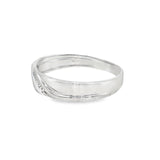 10k White Gold 0.04ctw Curved Men's Diamond Wedding Band