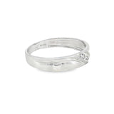 10k White Gold 0.04ctw Curved Men's Diamond Wedding Band